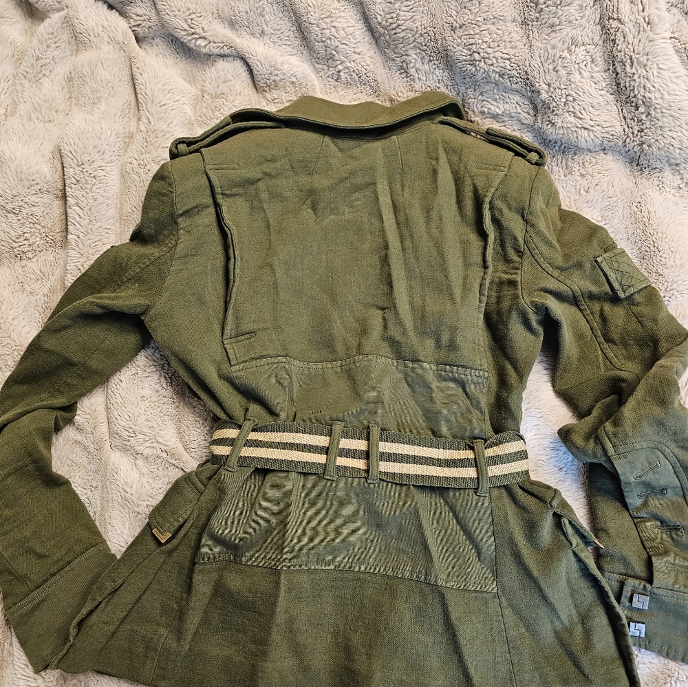L.a.m.b - Military Style Women's Green Belted Jacket - Picture 3 of 5